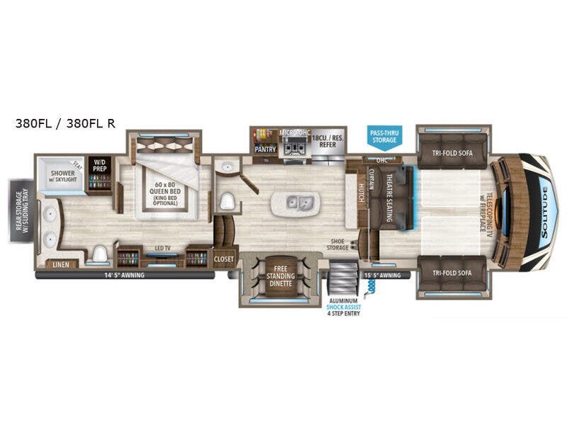 2019 Grand Design Solitude 380FL - Used Fifth Wheel For Sale by RV Dynasty in Bunker Hill, Indiana features Slideout