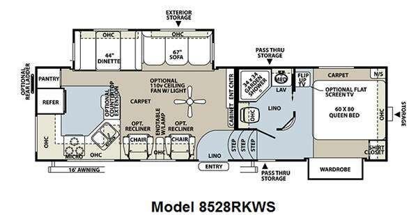 2010 Forest River Flagstaff Classic Super Lite 8528RKWS - Used Fifth Wheel For Sale by RV Dynasty in Bunker Hill, Indiana features Slideout