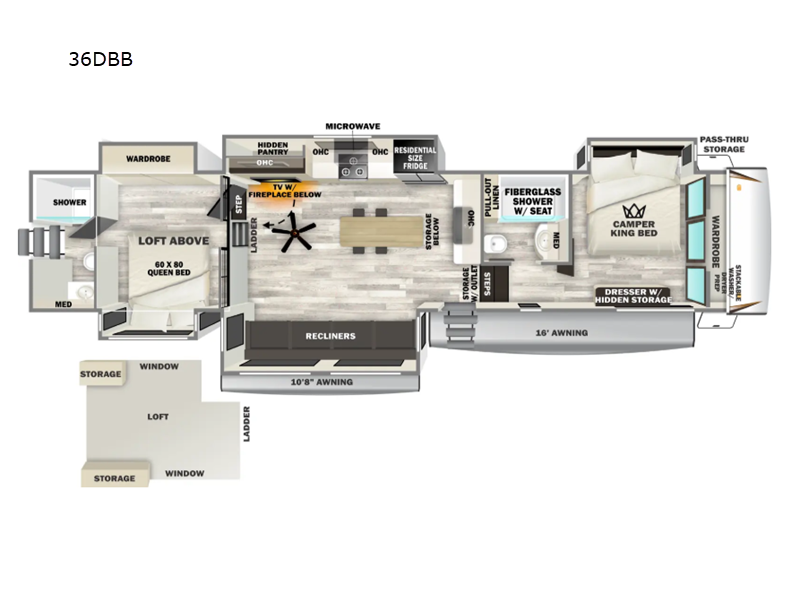 2026 Forest River Sabre 36DBB - New Fifth Wheel For Sale by RV Dynasty in Bunker Hill, Indiana features Slideout