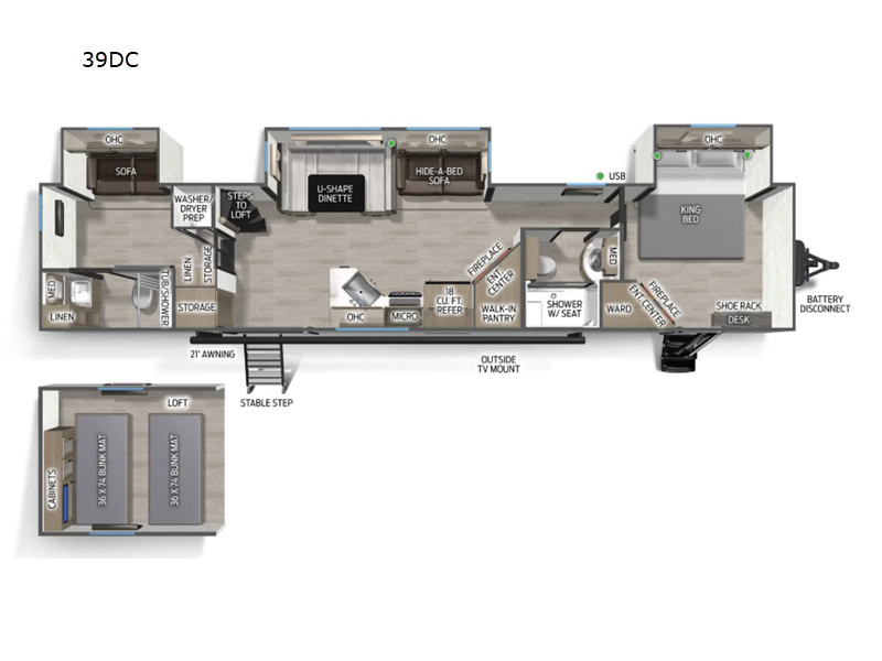 2026 Forest River Cherokee Timberwolf 39DC - New Destination Trailer For Sale by RV Dynasty in Bunker Hill, Indiana features Slideout