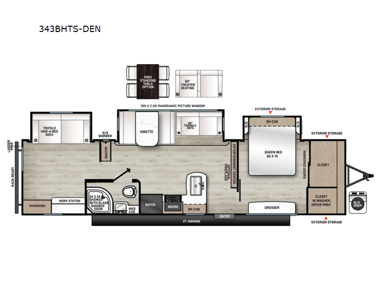 2027 Coachmen Catalina Legacy Edition 343BHTS-DEN - New Travel Trailer For Sale by RV Dynasty in Bunker Hill, Indiana features Slideout