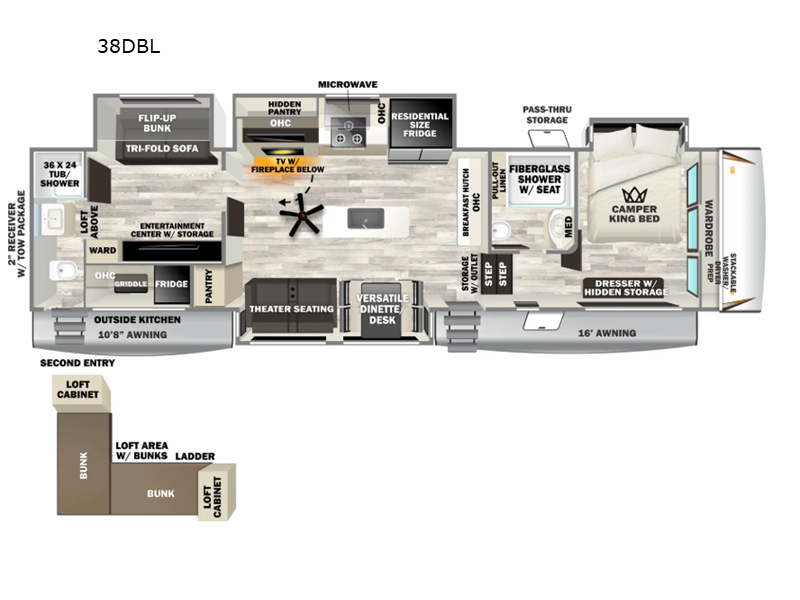 2026 Forest River Sabre 38DBL - New Fifth Wheel For Sale by RV Dynasty in Bunker Hill, Indiana features Slideout
