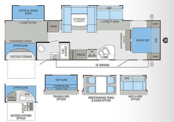2013 Jayco Eagle 314BDS - Used Travel Trailer For Sale by RV Dynasty in Bunker Hill, Indiana features Slideout
