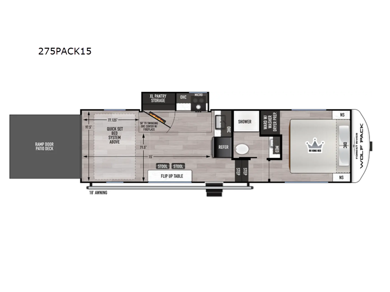 2026 Forest River Cherokee Wolf Pack 275PACK15 - New Toy Hauler For Sale by RV Dynasty in Bunker Hill, Indiana features Slideout