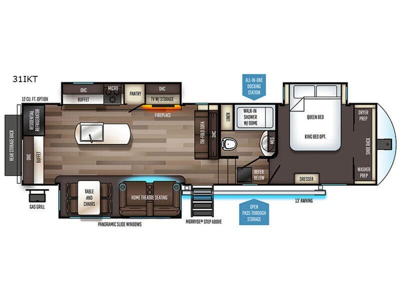 2020 Forest River Sabre 31IKT - Used Fifth Wheel For Sale by RV Dynasty in Bunker Hill, Indiana features Slideout