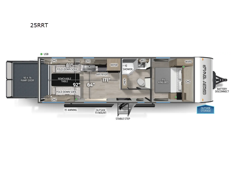 2026 Forest River Cherokee Grey Wolf 25RRT - New Toy Hauler For Sale by RV Dynasty in Bunker Hill, Indiana