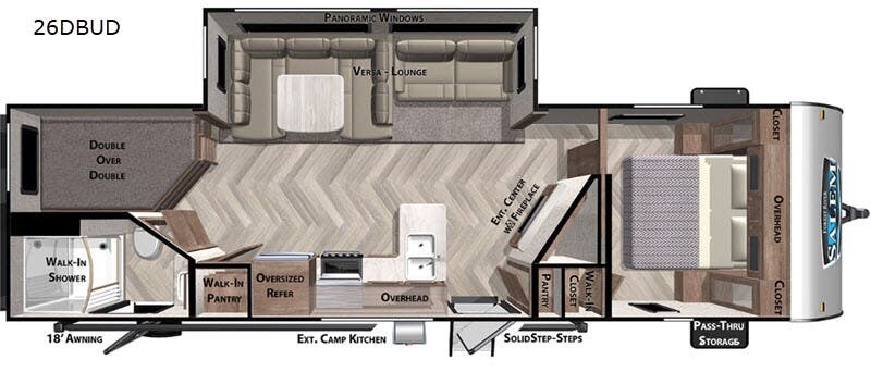 2020 Forest River Salem 26DBUD - Used Travel Trailer For Sale by RV Dynasty in Bunker Hill, Indiana features Slideout