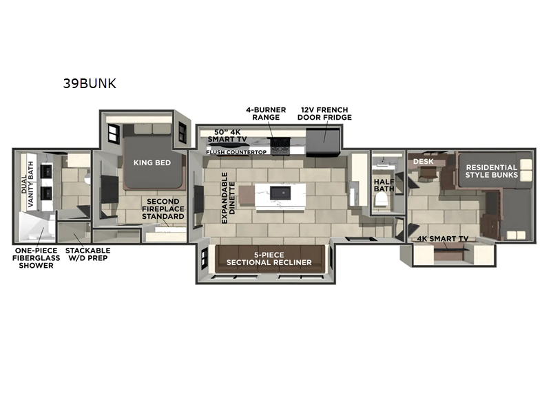2026 Forest River Sanibel 39BUNK - New Fifth Wheel For Sale by RV Dynasty in Bunker Hill, Indiana features Slideout