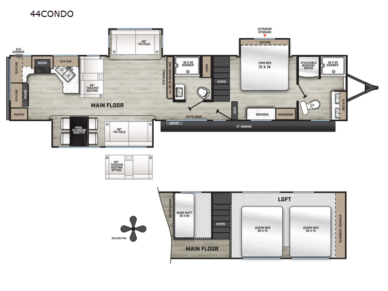 2026 Coachmen Catalina Destination Series 44CONDO - New Destination Trailer For Sale by RV Dynasty in Bunker Hill, Indiana features Slideout