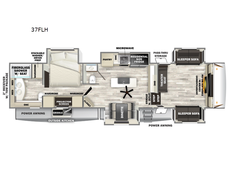 2026 Forest River Cherokee Sabre 37FLH - New Fifth Wheel For Sale by RV Dynasty in Bunker Hill, Indiana features Slideout