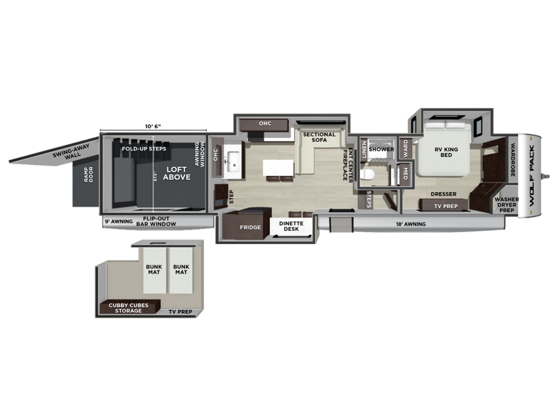 2027 Forest River Cherokee Wolf Pack 348PACK105 - New Toy Hauler For Sale by RV Dynasty in Bunker Hill, Indiana