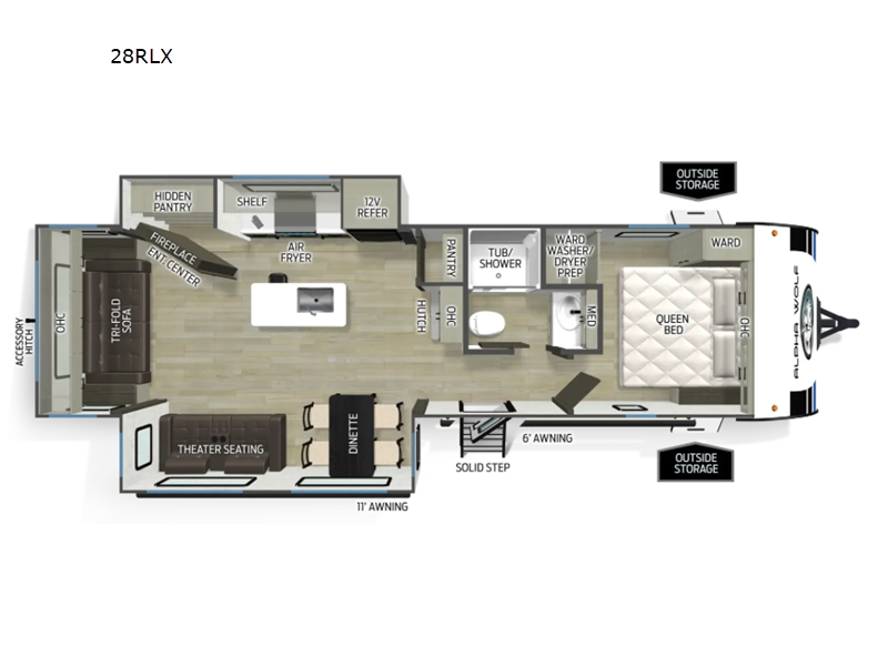 2027 Forest River Cherokee Alpha Wolf 28RLX - New Travel Trailer For Sale by RV Dynasty in Bunker Hill, Indiana features Slideout