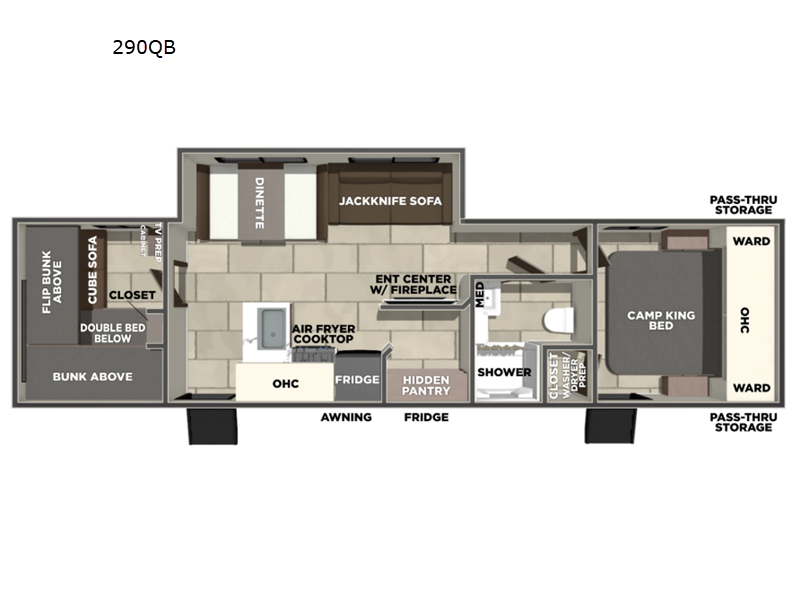 2027 Prime Time Tracer 290QB - New Travel Trailer For Sale by RV Dynasty in Bunker Hill, Indiana features Slideout