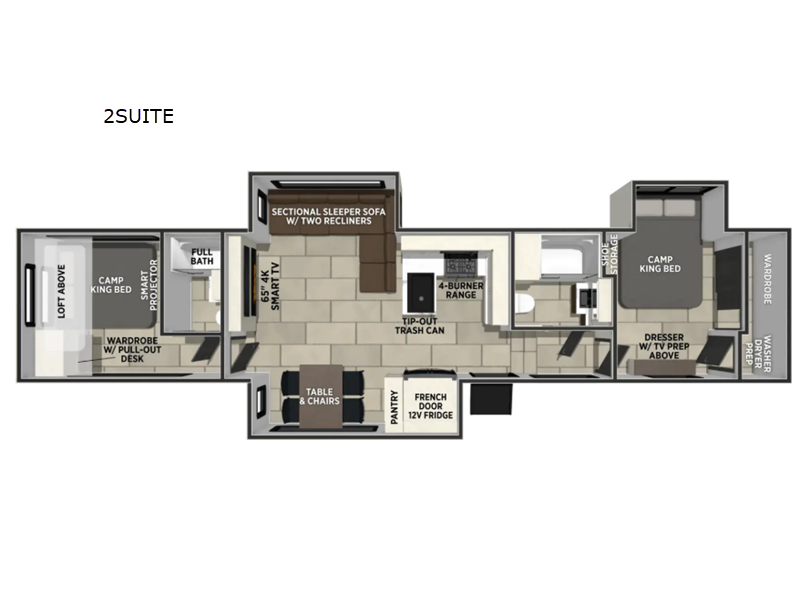 2027 Forest River Crusader 2SUITE - New Fifth Wheel For Sale by RV Dynasty in Bunker Hill, Indiana features Slideout