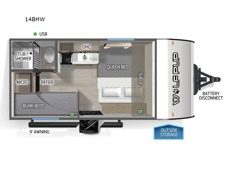 2026 Forest River Cherokee Wolf Pup 14BHW - New Travel Trailer For Sale by RV Dynasty in Bunker Hill, Indiana