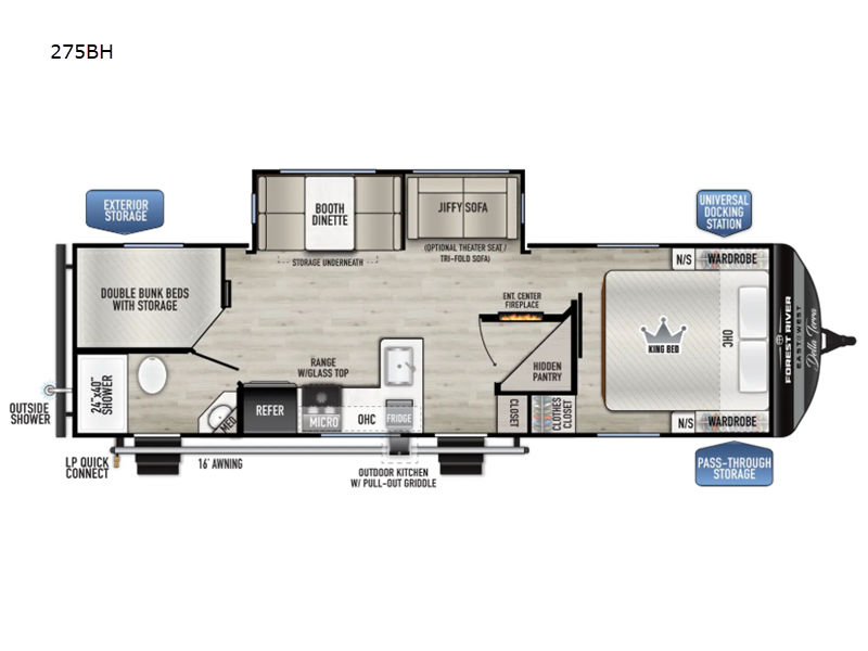 2027 East to West Della Terra 275BH - New Travel Trailer For Sale by RV Dynasty in Bunker Hill, Indiana features Slideout