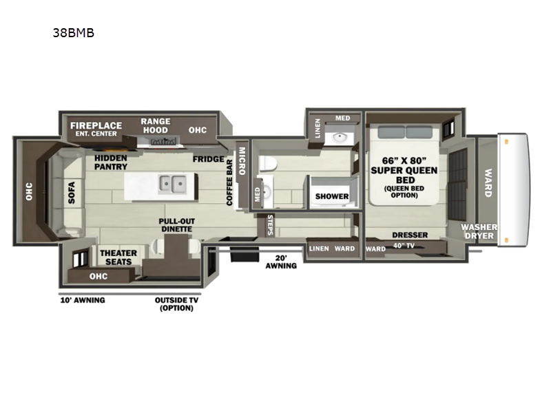 2027 Forest River RiverStone 38BMB - New Fifth Wheel For Sale by RV Dynasty in Bunker Hill, Indiana features Slideout