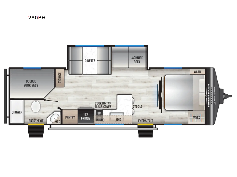 2027 East to West Della Terra 280BH - New Travel Trailer For Sale by RV Dynasty in Bunker Hill, Indiana features Slideout