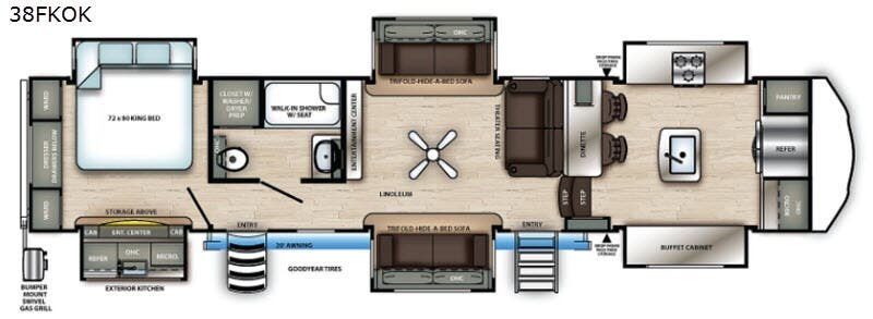2021 Forest River Sierra 38FKOK - Used Fifth Wheel For Sale by RV Dynasty in Bunker Hill, Indiana features Slideout