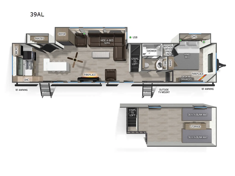 2027 Forest River Cherokee Timberwolf 39AL - New Destination Trailer For Sale by RV Dynasty in Bunker Hill, Indiana features Slideout