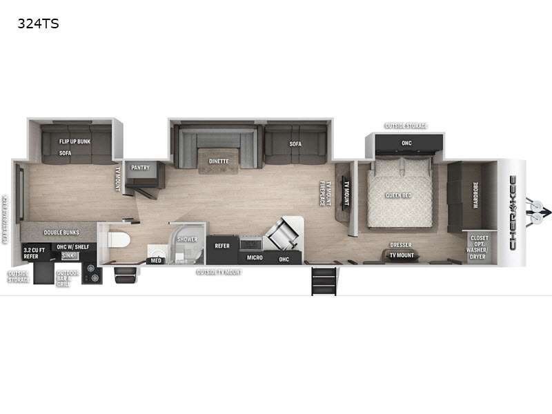2022 Forest River Cherokee 324TS - Used Travel Trailer For Sale by RV Dynasty in Bunker Hill, Indiana features Slideout