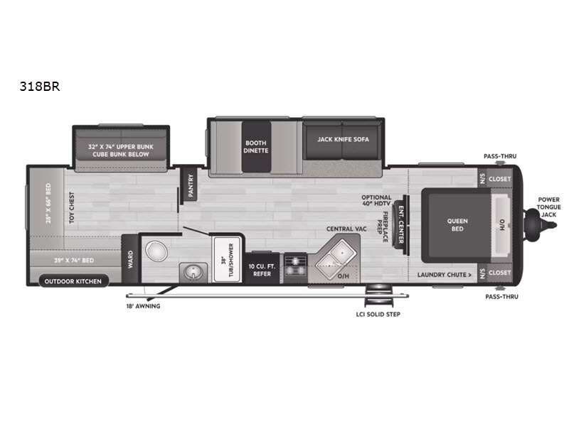 2022 Keystone Hideout 318BR - Used Travel Trailer For Sale by RV Dynasty in Bunker Hill, Indiana features Slideout