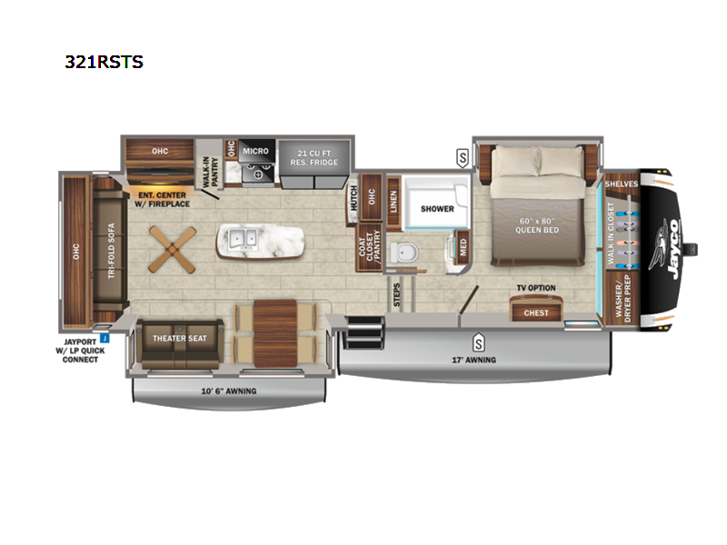 2022 Jayco Eagle 321RSTS - Used Fifth Wheel For Sale by RV Dynasty in Bunker Hill, Indiana features Slideout