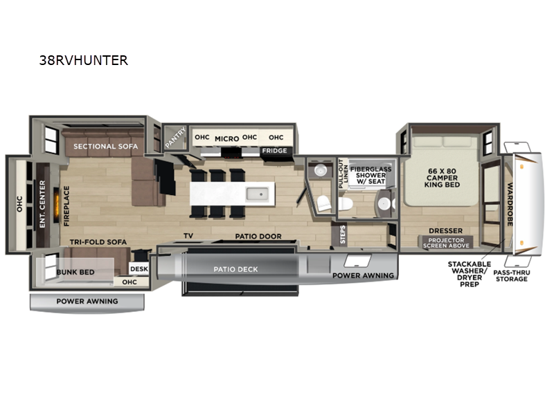 2026 Forest River Cherokee Sabre 38RVHUNTER - New Fifth Wheel For Sale by RV Dynasty in Bunker Hill, Indiana features Slideout