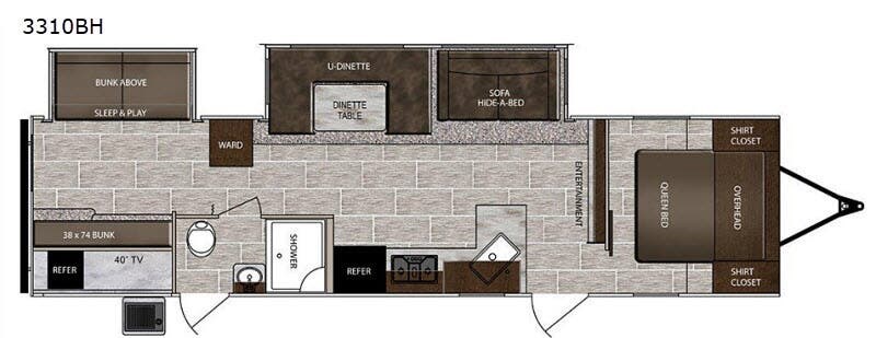 2020 Prime Time LaCrosse 3310BH - Used Travel Trailer For Sale by RV Dynasty in Bunker Hill, Indiana features Slideout