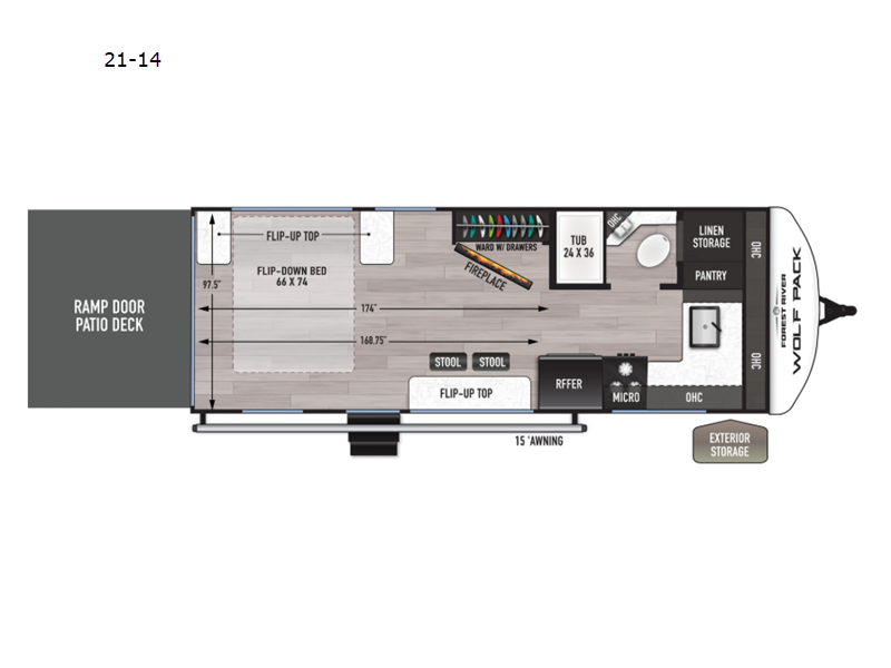 2027 Forest River Cherokee Wolf Pack 21-14 - New Toy Hauler For Sale by RV Dynasty in Bunker Hill, Indiana