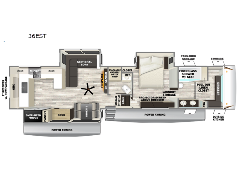 2027 Forest River Sabre 36ESTRLM - New Fifth Wheel For Sale by RV Dynasty in Bunker Hill, Indiana features Slideout