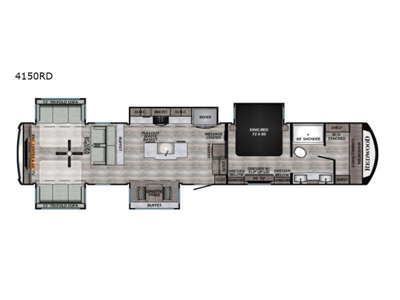 2021 Redwood RV Redwood 4150RD - Used Fifth Wheel For Sale by RV Dynasty in Bunker Hill, Indiana features Slideout