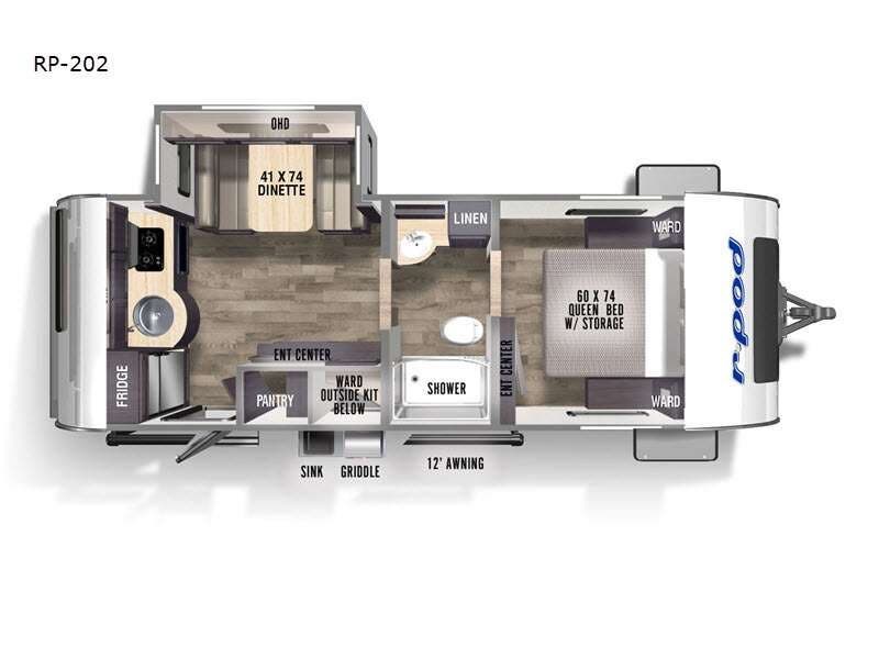 2024 Forest River R Pod RP-202 - Used Travel Trailer For Sale by RV Dynasty in Bunker Hill, Indiana features Slideout