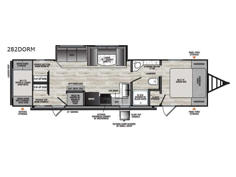 2027 Forest River Viking 6K Series 282DORM - New Travel Trailer For Sale by RV Dynasty in Bunker Hill, Indiana features Slideout