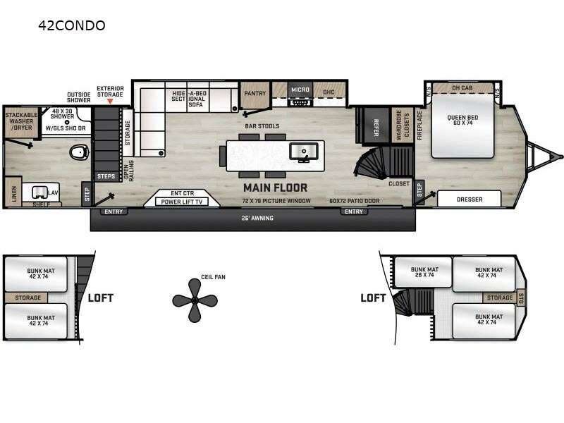 2027 Coachmen Catalina Destination Series 42CONDO - New Destination Trailer For Sale by RV Dynasty in Bunker Hill, Indiana features Slideout