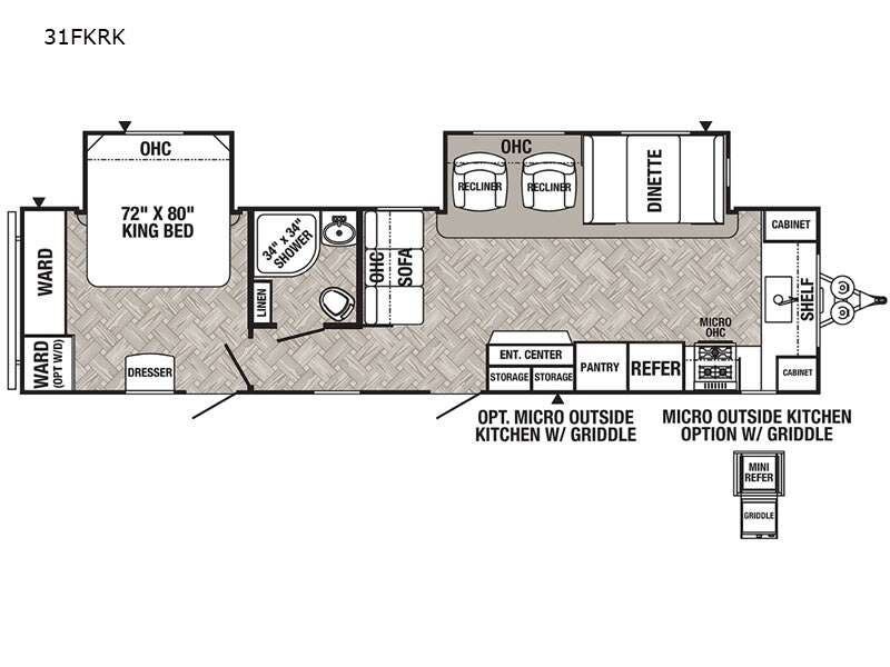2021 Palomino Puma 31FKRK - Used Travel Trailer For Sale by RV Dynasty in Bunker Hill, Indiana features Slideout