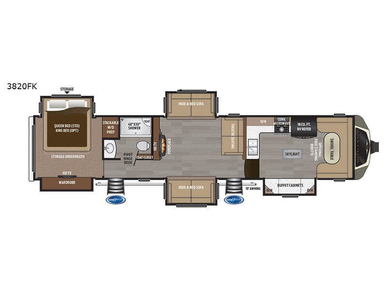 2017 Keystone Montana 3820 FK - Used Fifth Wheel For Sale by RV Dynasty in Bunker Hill, Indiana features Slideout