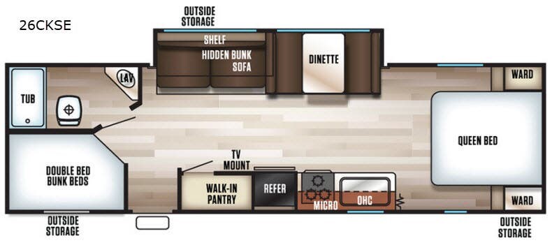 2018 Forest River Cherokee Grey Wolf 26CKSE - Used Travel Trailer For Sale by RV Dynasty in Bunker Hill, Indiana features Slideout