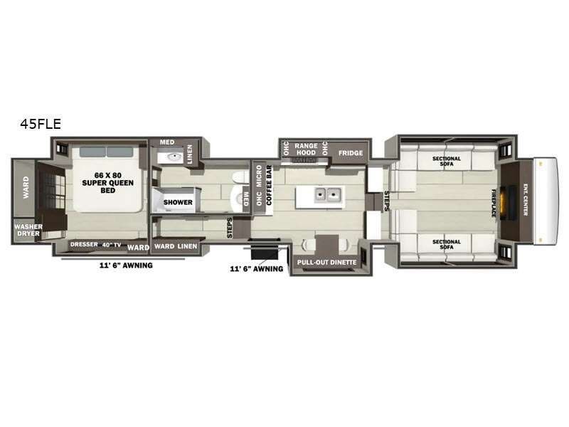2027 Forest River RiverStone 45FLE - New Fifth Wheel For Sale by RV Dynasty in Bunker Hill, Indiana features Slideout