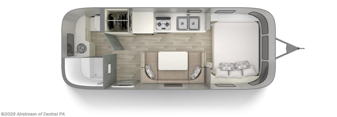 Floorplan of 2024 Airstream Bambi 22FB