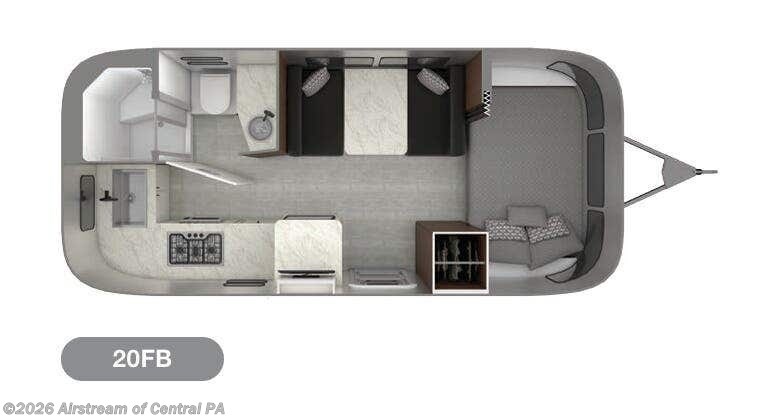 Floorplan of 2022 Airstream Caravel 20FB