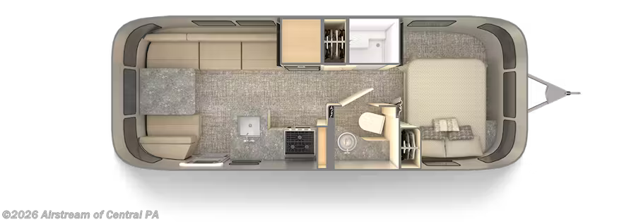 Floorplan of 2027 Airstream Flying Cloud 25FB