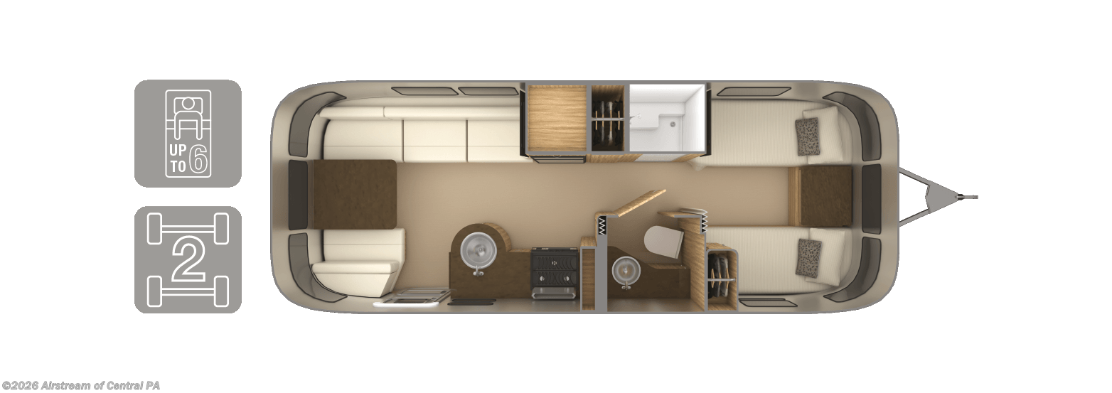 2027 Airstream Flying Cloud 25FB - New Travel Trailer For Sale by Airstream of Central PA in Duncansville, Pennsylvania features Awning, Screen Door, Toilet, TV, Heated Underbelly