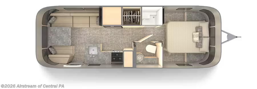 Floorplan of 2026 Airstream Flying Cloud 27FB
