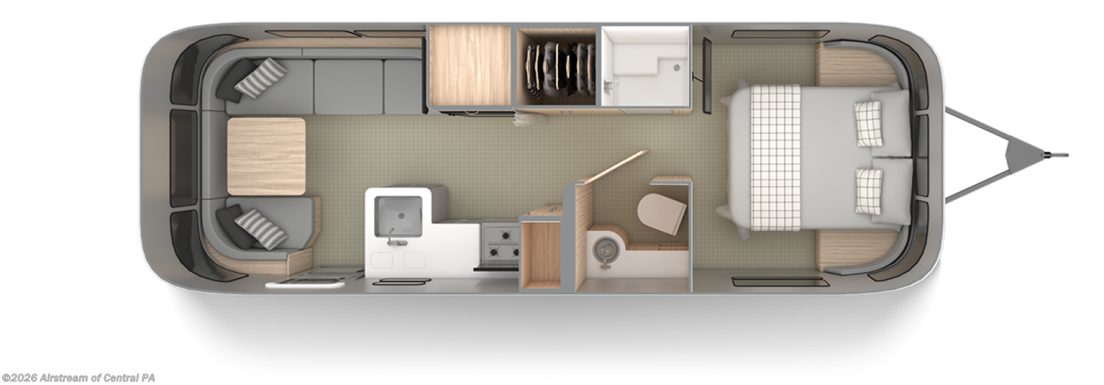 Floorplan of 2026 Airstream Globetrotter 27FB