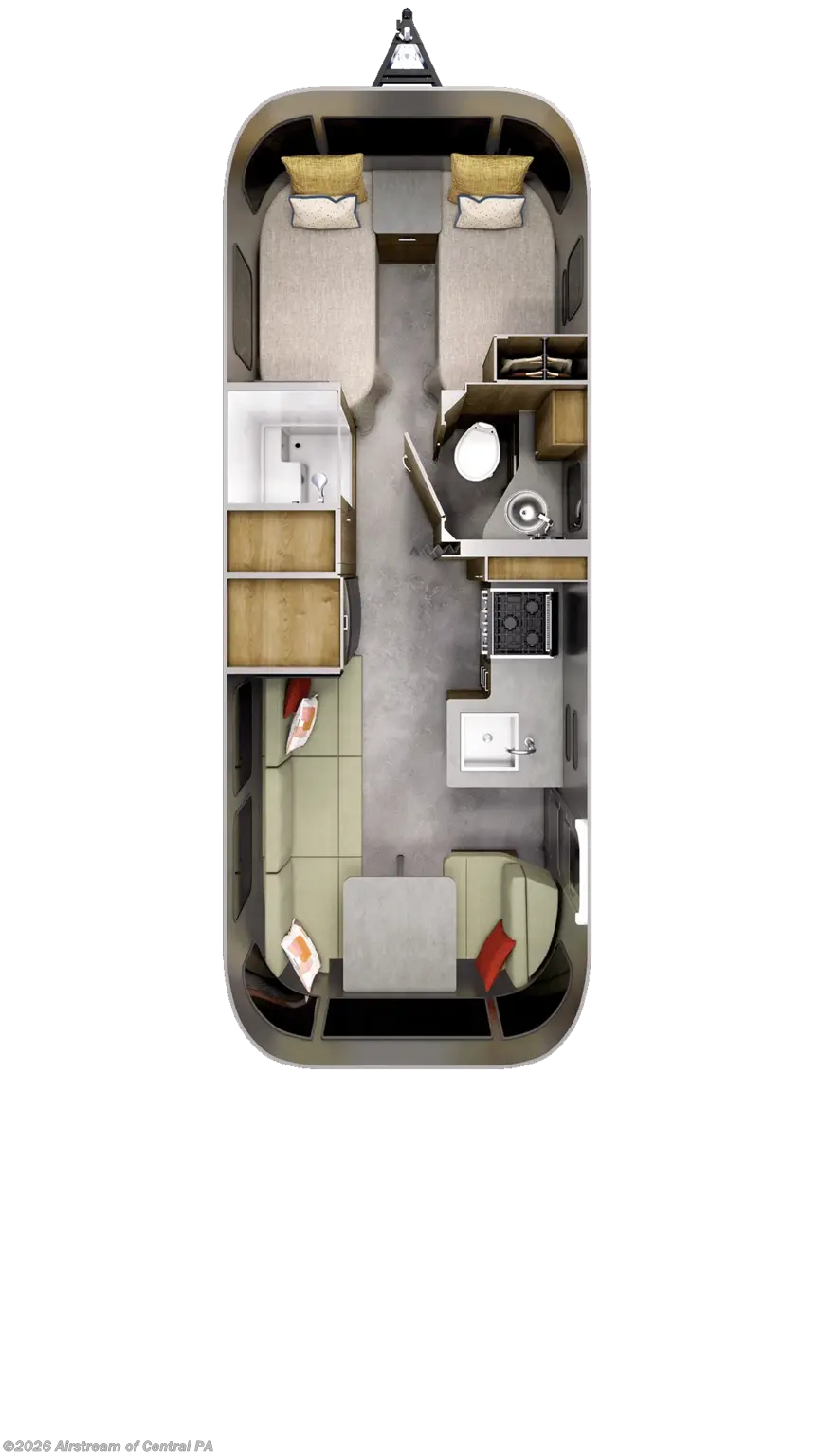 Floorplan of 2027 Airstream Trade Wind 25FB