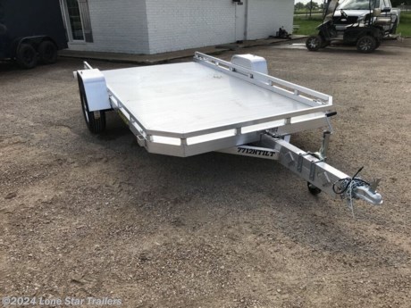 Aluma Utility Trailer 7712H Tilt&lt;br&gt;&lt;br&gt;3500# Rubber Torsion Axle - No Brakes - Easy Lube Hubs&lt;br&gt;2&quot; Coupler - Safety Chains&lt;br&gt;800# Swivel Tongue Jack&lt;br&gt;48&quot; A-Framed Aluminum Tongue&lt;br&gt;ST205/75R14 LRC Radial Tires (1760# cap/tire) - Aluminum Wheels, 5-4.5 BHP&lt;br&gt;Aluminum Fenders&lt;br&gt;15&amp;#176; Tilt - Hydraulic Dampener - Hydraulic Lift for Gas Shock&lt;br&gt;7&quot; Heavy Duty Frame Rail&lt;br&gt;Extruded Aluminum Floor&lt;br&gt;(6) Stake Pockets (3 Per Side) - (4) Tie Down Loops (2 Per Side)&lt;br&gt;LED Lighting Package&lt;br&gt;4-Way Plug&lt;br&gt;Overall Width = 101.5&quot; - Overall Length = 194.5&quot;&lt;br&gt;&lt;br&gt;5 Year Warranty&lt;br&gt;&lt;br&gt;The Advertised Prices DO NOT Include: *Licensing* &amp;amp; Tax&lt;br&gt;&lt;br&gt;We have over 200 trailers to choose from. Come in and see us at:&lt;br&gt;6610 N I-35 Lacy Lakeview, TX 76705 (Exit 342B)&lt;br&gt;&lt;br&gt;Not in the great state of Texas? No Problem! We offer local and nationwide delivery.&lt;br&gt;&lt;br&gt;Store Hours:&lt;br&gt;MON–FRI: 8:00 AM - 5:00 PM&lt;br&gt;SATURDAY: 9:00 AM - 2:00 PM&lt;br&gt;SUNDAY: Closed&lt;br&gt;&lt;br&gt;Remember we handle all your Trailer Sales &amp;amp; Trailer Part Needs!!! &lt;br&gt;Let us help you with servicing your trailer too! &lt;br&gt;It is our pleasure to serve our community of Waco and all of Central Texas! http://www.lonestartrailers.com/--xInventoryDetail?id=5454690
