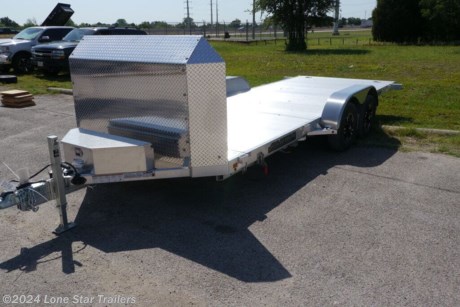 Aluma Utility Trailer 8218 Anniversary Tilt&lt;br&gt;&lt;br&gt;(2) 3500# Rubber Torsion Axles - Electric Brakes, Breakaway Kit - Easy Lube Hubs&lt;br&gt;2 5/16&quot; Coupler - Safety Chains&lt;br&gt;2500# Padded Tongue Jack&lt;br&gt;44.5&quot; A-Framed Aluminum Tongue&lt;br&gt;ST205/75R14 LRC Radial Tires (1760# cap/tire) - Aluminum Wheels, 5-4.5 BHP&lt;br&gt;Removable Aluminum Teardrop Fenders&lt;br&gt;8.5&amp;#176; Tilt - Control Valve Adjusts Rate of Descent - Bed Locks for Locking in Up Position&lt;br&gt;Extruded Aluminum Floor&lt;br&gt;Front Retaining Rail&lt;br&gt;(8) Stake Pockets (4 per side) - (4) Recessed Tie Rings, SS 5000#&lt;br&gt;LED Lighting Package&lt;br&gt;7-Way Plug&lt;br&gt;Overall Width = 101.5&quot; - Overall Length = 290&quot;&lt;br&gt;***25th Anniversary Edition &amp;amp; Decal Package: &lt;br&gt;**Lionshead Tiger Black Aluminum Wheels&lt;br&gt;**Tongue Handle&lt;br&gt;**Storage Box w/Light&lt;br&gt;**Receptical Holder&lt;br&gt;**Air Dam&lt;br&gt;**(8) LED Bed Lights&lt;br&gt;&lt;br&gt;5 Year Warranty&lt;br&gt;&lt;br&gt;The Advertised Prices DO NOT Include: *Licensing* &amp;amp; Tax&lt;br&gt;&lt;br&gt;We have over 200 trailers to choose from. Come in and see us at:&lt;br&gt;6610 N I-35 Lacy Lakeview, TX 76705 (Exit 342B)&lt;br&gt;&lt;br&gt;Not in the great state of Texas? No Problem! We offer local and nationwide delivery.&lt;br&gt;&lt;br&gt;Store Hours:&lt;br&gt;MON–FRI: 8:00 AM - 5:00 PM&lt;br&gt;SATURDAY: 9:00 AM - 2:00 PM&lt;br&gt;SUNDAY: Closed&lt;br&gt;&lt;br&gt;Remember we handle all your Trailer Sales &amp;amp; Trailer Part Needs!!! &lt;br&gt;Let us help you with servicing your trailer too! &lt;br&gt;It is our pleasure to serve our community of Waco and all of Central Texas! http://www.lonestartrailers.com/--xInventoryDetail?id=5614942
