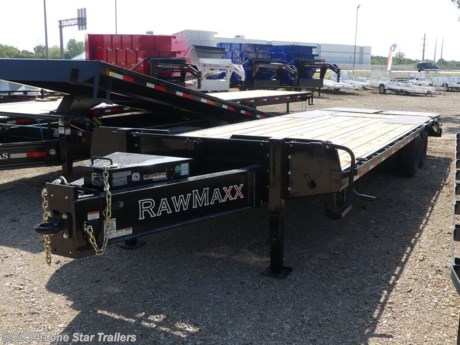 Trailer Specs&lt;br&gt;Dimensions&lt;br&gt;Length: 28&#39;&lt;br&gt;Width: 102&quot;&lt;br&gt;Deck Height: 35&quot;&lt;br&gt;Weight Rating&lt;br&gt;GVWR: 20,000 lbs.&lt;br&gt;GAWR: 10,000 lbs.&lt;br&gt;Finish&lt;br&gt;Type: Powder Coat&lt;br&gt;Prep: Grit Blast&lt;br&gt;Standard Color: Jet Black&lt;br&gt;Warranty&lt;br&gt;Axle: 5 Year Dexter&lt;br&gt;Trailer: 3 Year Structural / 1 Year Paint&lt;br&gt;Tongue&lt;br&gt;Coupler&lt;br&gt;Coupler: 3&quot; Pintle Coupler&lt;br&gt;Jacks&lt;br&gt;Front Jacks: ( 2 )Side Wind Drop Legs. ( 10,000 lbs.&lt;br&gt;Tool Tray&lt;br&gt;Front Tool Tray: Expanded Metal Tray&lt;br&gt;Tongue&lt;br&gt;Tongue Length: 65&quot;&lt;br&gt;Safety System&lt;br&gt;Safety Chains: 3/8&quot; G70 Safety Chains&lt;br&gt;Breakaway System: Electric Breakaway Kit&lt;br&gt;ReflectiveFrame&lt;br&gt;Deck&lt;br&gt;Flooring: 2&amp;#8221; Treated Lumber Deck&lt;br&gt;D-Rings: (4) D-Rings (Welded Outside Corners )&lt;br&gt;Side&lt;br&gt;Side Perimeter: 2&quot; x 5&quot; x 1/8&quot; Tubing Outer Deck Frame&lt;br&gt;Stake Pockets: 3-5/8&quot; x 1-1/2&quot; (ID) Stake Pockets&lt;br&gt;Fenders: 3/16&amp;#8221; Thread Plate&lt;br&gt;Frame&lt;br&gt;Frame: 12&quot; x 19 lbs. I-Beam Main Frame&lt;br&gt;Cross-Members: 3&quot; Channel / 16&quot; Spacings&lt;br&gt;Torque Tube: Optional&lt;br&gt;Bridge Frame: Optional&lt;br&gt;Rear Tail&lt;br&gt;Tail: 5&#39; Dovetail&lt;br&gt;Dovetail: Maxx Ramps&lt;br&gt;Feature Details&lt;br&gt;Running Gear&lt;br&gt;Tires&lt;br&gt;Type: Radial Tires&lt;br&gt;Size: ST235/80R16&lt;br&gt;Ply: 10 Ply&lt;br&gt;Rating: 3,520 lbs.&lt;br&gt;Rims: 16&amp;#8221; Dual Black Mod Wheels&lt;br&gt;Bolt Pattern: 8 on 6.5&amp;#8221;&lt;br&gt;Suspension&lt;br&gt;Axle Type: Spring&lt;br&gt;Axles: 2&lt;br&gt;Rating: 10,000 lbs.&lt;br&gt;Brakes: Electric&lt;br&gt;Type: 6-Leaf Slipper Spring Suspension&lt;br&gt;Feature Details&lt;br&gt;Electrical &amp;amp; Lighting&lt;br&gt;Wiring&lt;br&gt;Front Plug: 7 - Way RV&lt;br&gt;Frame Wiring: All Weather Wiring Harness&lt;br&gt;Lighting&lt;br&gt;Side Markers: 3/4&quot; LED Bullet Lights&lt;br&gt;Turn Flashers: 2&quot; x 6&quot; Amber Side Turn Lights&lt;br&gt;Rear Lights: DOT Approved LED Lights&lt;br&gt; Tape: 3M DOT Compliant Reflective Tape&lt;br&gt;&lt;br&gt;ADJUSTABLE PINTLE HOOK COUPLER&lt;br&gt;2-10K AXLES &lt;br&gt;MONSTER RAMPS &lt;br&gt;SPARE TIRE MOUNT&lt;br&gt;The Advertised Prices DO NOT Include: *Licensing* &amp;amp; Tax&lt;br&gt;&lt;br&gt;We have over 200 trailers to choose from. Come in and see us at:&lt;br&gt;6610 N I-35 Lacy Lakeview, TX 76705 (Exit 342B)&lt;br&gt;&lt;br&gt;Not in the great state of Texas? No Problem! We offer local and nation wide delivery.&lt;br&gt;&lt;br&gt;Store Hours:&lt;br&gt;MON–FRI: 8:00 AM - 5:00 PM&lt;br&gt;SATURDAY: 9:00 AM - 2:00 PM&lt;br&gt;SUNDAY: Closed&lt;br&gt;&lt;br&gt;Remember we handle all your Trailer Sales &amp;amp; Trailer Part Needs!!!&lt;br&gt;Let us help you with servicing your trailer too!&lt;br&gt;It is our pleasure to serve our community of Waco Texas and all of Central Texas! http://www.lonestartrailers.com/--xInventoryDetail?id=12379211