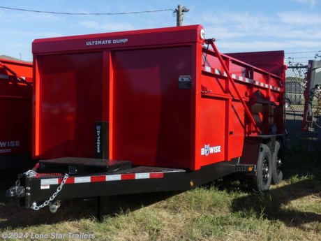 Bwise Ultimate DU15 14&#39;&lt;br&gt;The Ultimate Dump Trailer is designed for commercial landscape and construction DU15 use and engineered to a higher degree than your standard dump trailer.&lt;br&gt;&lt;br&gt;Features may include:&lt;br&gt;AXLES: 2 - 7,000 lb. 4&quot; Drop Premium Axles&lt;br&gt;TIRES: ST235/80R16 10 ply Radial&lt;br&gt;COUPLER: 2 5/16&quot; Adjustable Coupler&lt;br&gt;TOOLBOX: Lockable Pump Box with Gas Shock&lt;br&gt;DUMP TARP: Spring Loaded Tarp w/ Arms&lt;br&gt;CHARGE WIRE: Charge Wire with Circuit Breaker&lt;br&gt;SUSPENSION: 5-Leaf Slipper&lt;br&gt;WHEEL: 16&quot; Black Aluminum Wheels&lt;br&gt;JACK: 10K Hydraulic Hyjacker&lt;br&gt;STAKE POCKETS: Full Height Stake Pockets&lt;br&gt;BATTERY: GR27 Deep Cycle&lt;br&gt;LIGHTING: Rubber Mount Lifetime LED Lights&lt;br&gt;BRAKES: Electric Self Adjusting Brakes&lt;br&gt;TIRE SPARE: Spare Tire &amp;amp; Aluminum Wheel Included&lt;br&gt;REAR SUPPORT JACKS: Rear Stabilizer Legs&lt;br&gt;D-RING: 6 Side Mount Bolt-On&lt;br&gt;WIRING HARNESS: All-Weather Wiring Harness (7-way RV)&lt;br&gt;&lt;br&gt;&lt;br&gt;Industry Best 5 Year Warranty&lt;br&gt;&lt;br&gt;The Advertised Prices DO NOT Include: *Licensing* &amp;amp; Tax&lt;br&gt;&lt;br&gt;We have over 200 trailers to choose from. Come in and see us at:&lt;br&gt;6610 N I-35 Lacy Lakeview, TX 76705 (Exit 342B)&lt;br&gt;&lt;br&gt;Not in the great state of Texas? No Problem! We offer local and nation wide delivery.&lt;br&gt;&lt;br&gt;Store Hours:&lt;br&gt;MON–FRI: 8:00 AM - 5:00 PM&lt;br&gt;SATURDAY: 9:00 AM - 2:00 PM&lt;br&gt;SUNDAY: Closed&lt;br&gt;&lt;br&gt;Remember we handle all your Trailer Sales &amp;amp; Trailer Part Needs!!!&lt;br&gt;Let us help you with servicing your trailer too!&lt;br&gt;It is our pleasure to serve our community of Waco Texas and all of Central Texas! http://www.lonestartrailers.com/--xInventoryDetail?id=14621969